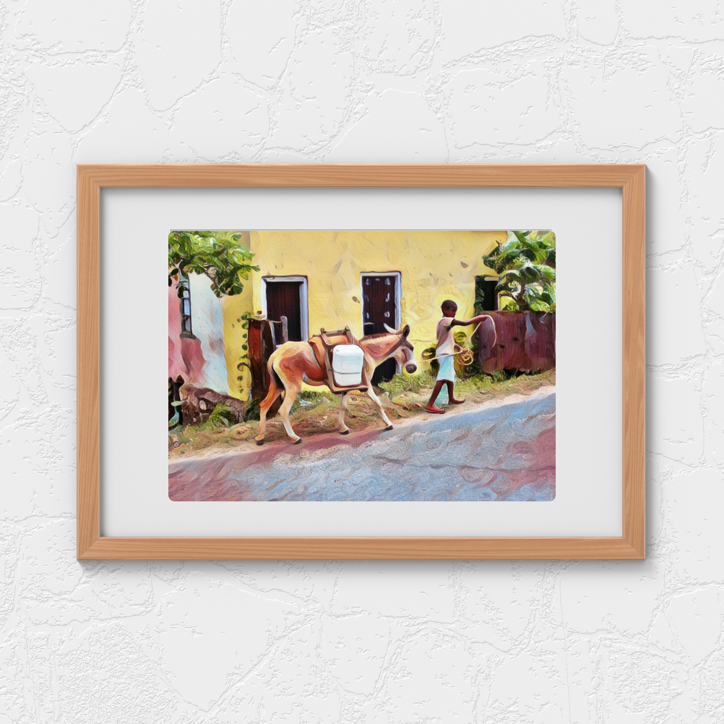 Boy with Donkey in Rural Jamaica