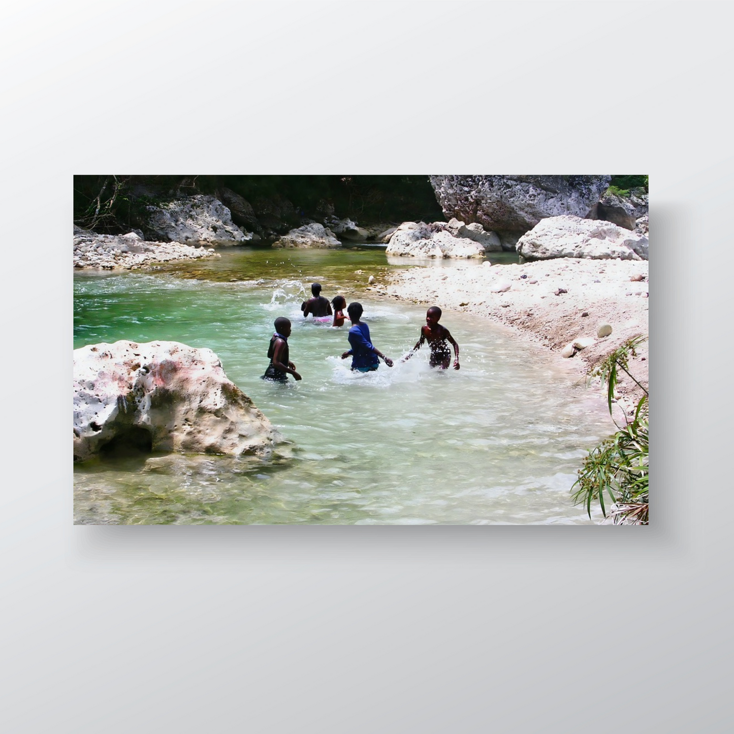 Splash Party - Children at Play in the River in Rural Jamaica