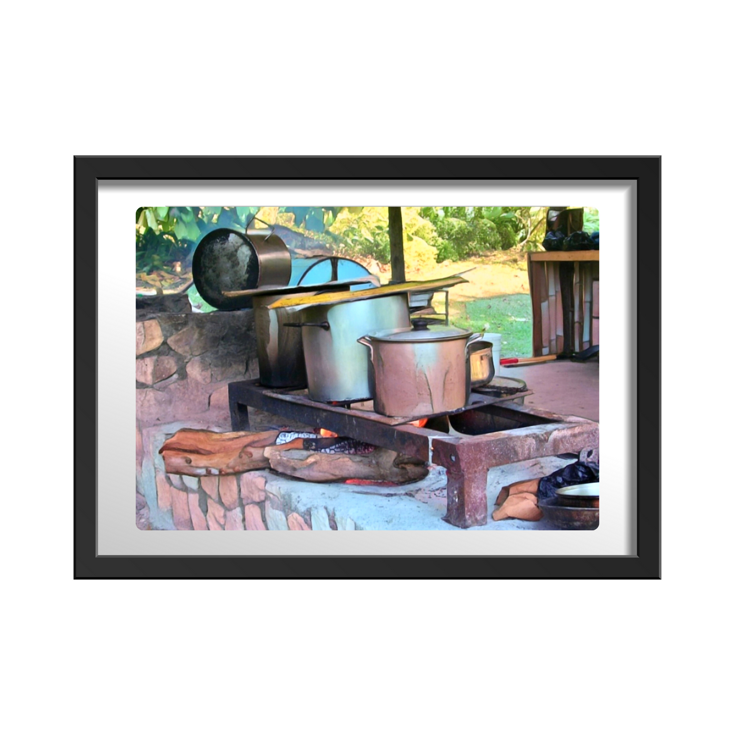 Rural Cooking - Flavors of Tradition: Image of Outdoor Cooking in Rural Jamaica"