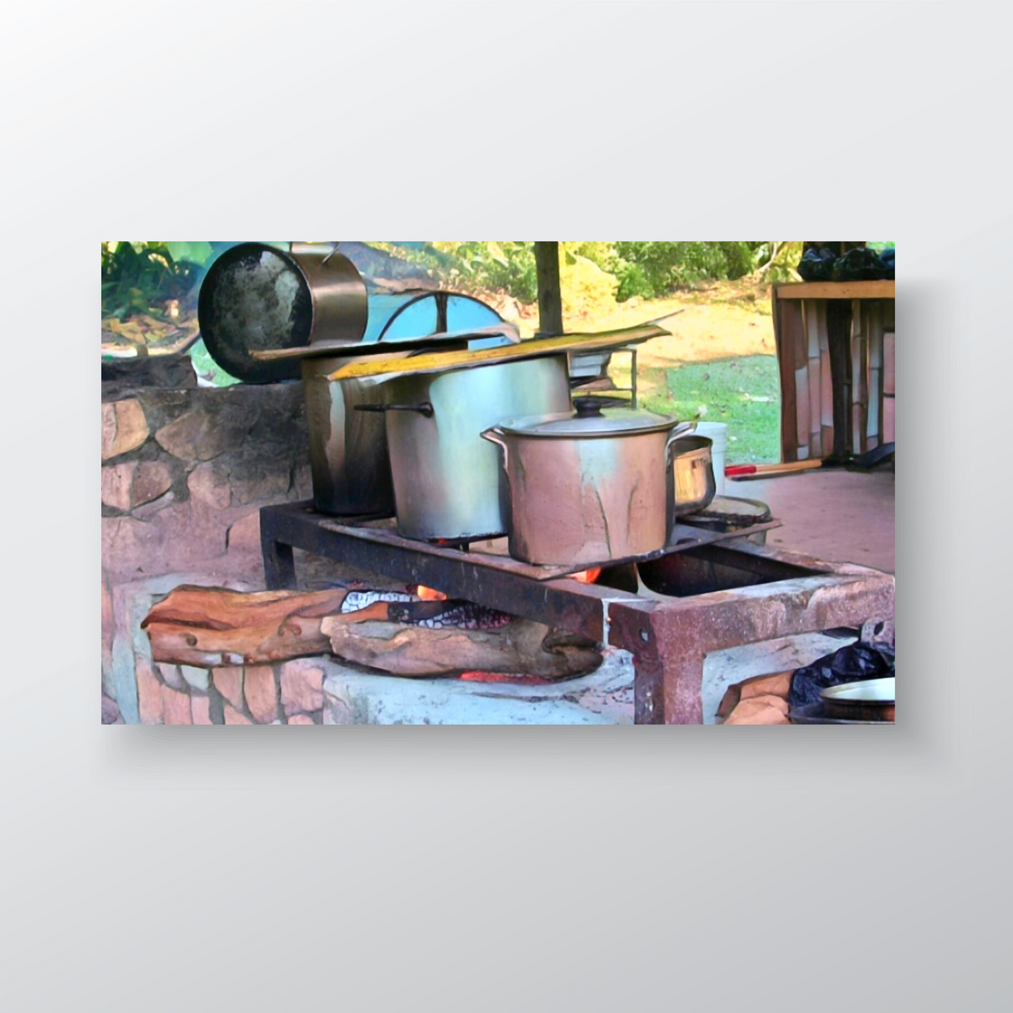 Rural Cooking - Flavors of Tradition: Image of Outdoor Cooking in Rural Jamaica"