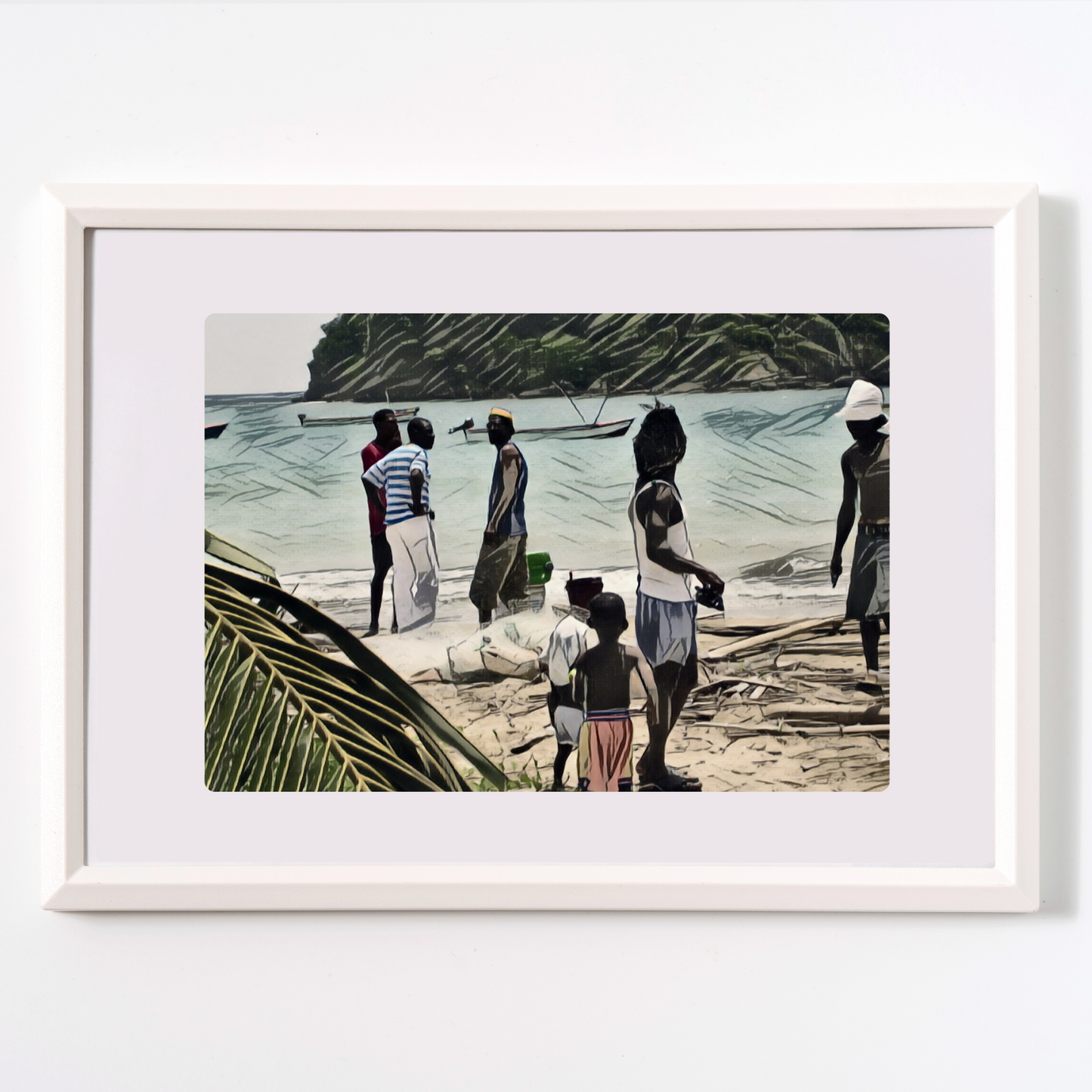 Fishermen on Beach in Rural Jamaica