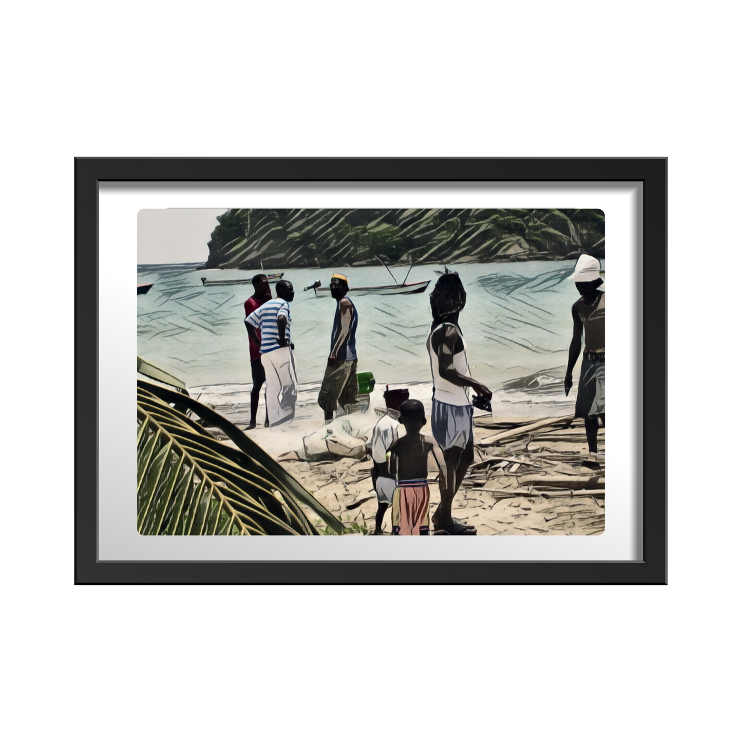 Fishermen on Beach in Rural Jamaica